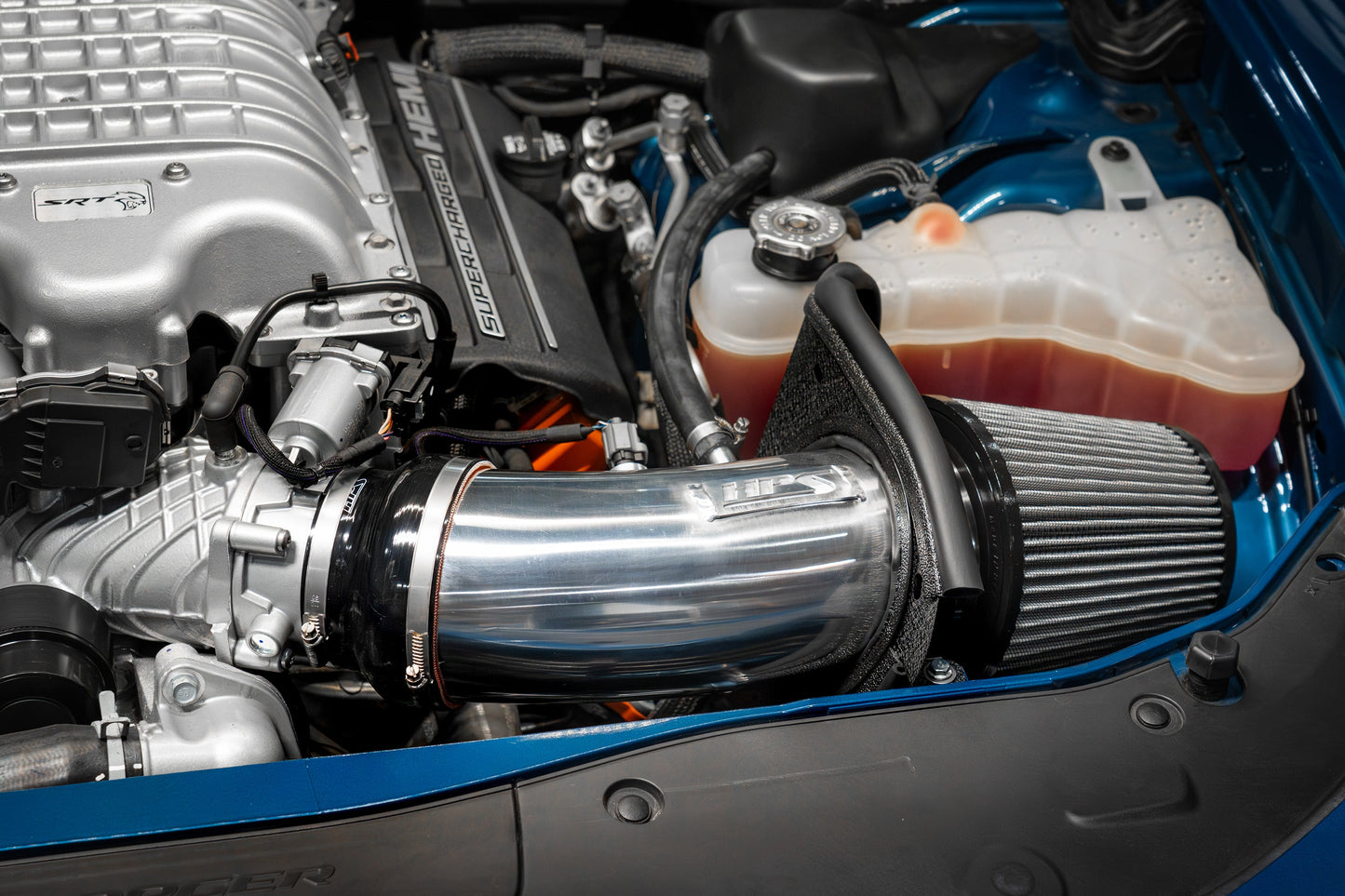 HPS Performance Air Intake Kit with Heat Shield, Blue, 827-681BL