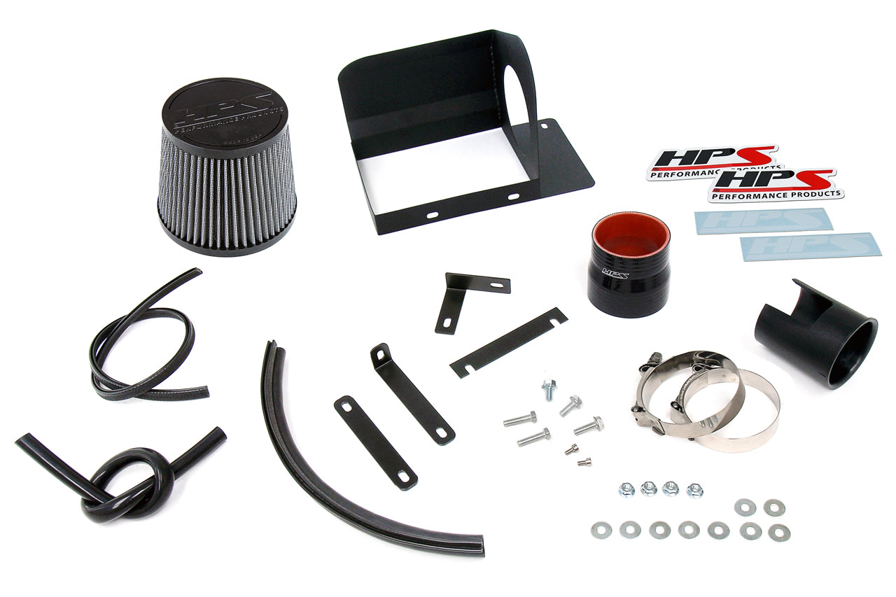 HPS Performance Air Intake Kit with Heat Shield, Red, 827-686R