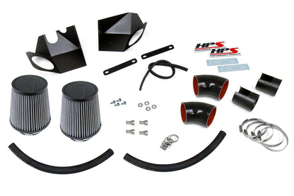 HPS Performance Air Intake Kit with Heat Shield, Black, 827-688WB