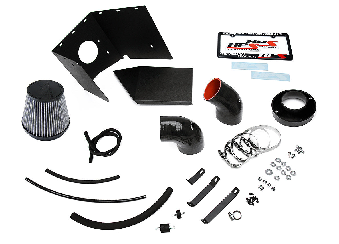 HPS Performance Air Intake Kit with Heat Shield, Black, 827-690WB