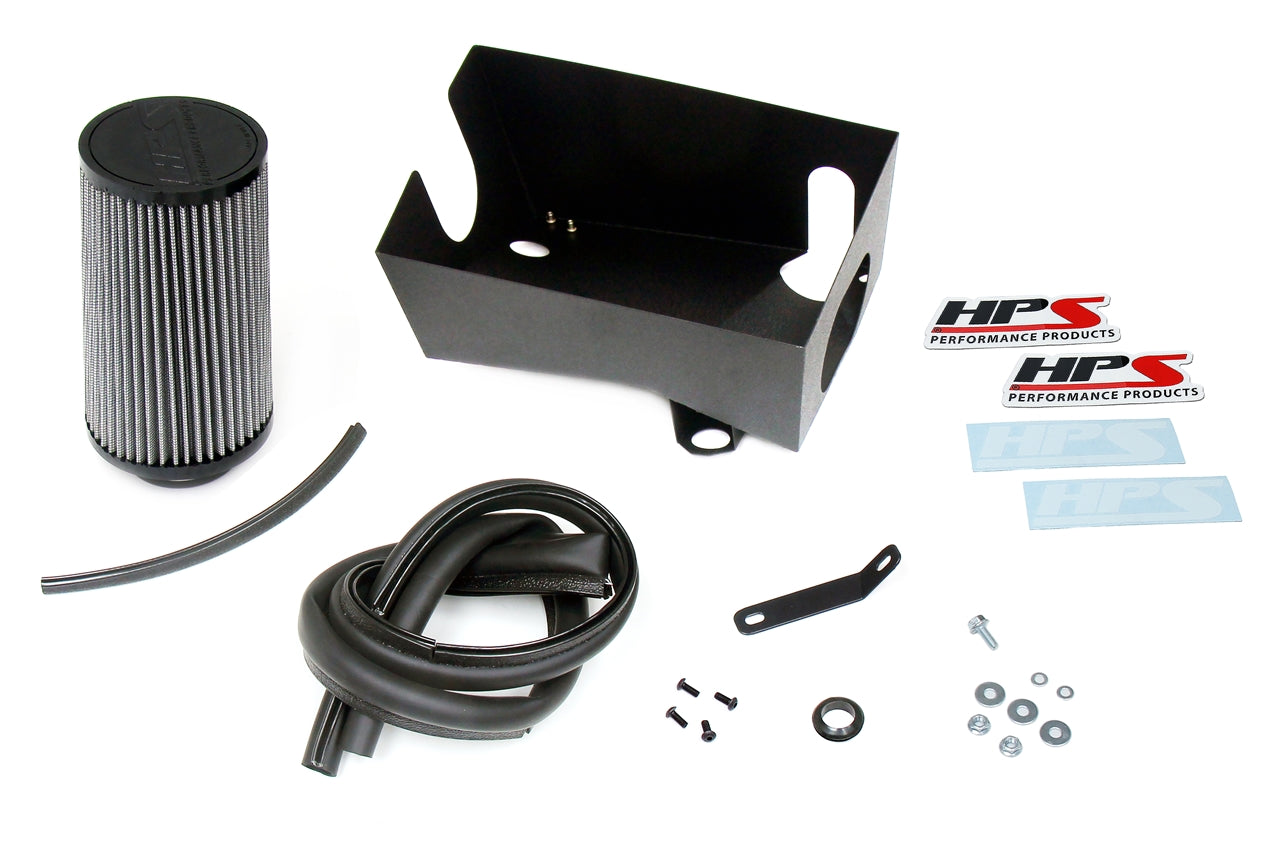 HPS Performance Air Intake Kit with Heat Shield, Polished, 827-698P
