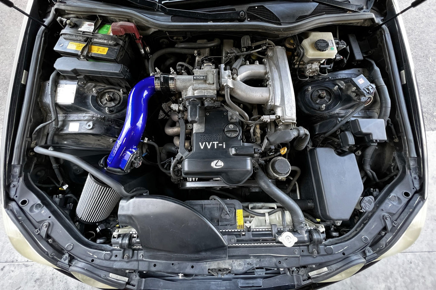 HPS Performance Air Intake Kit with Heat Shield, Blue, 827-705BL