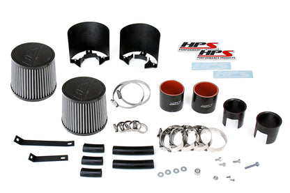 HPS Performance Air Intake Kit with Heat Shield, Red, 827-706R