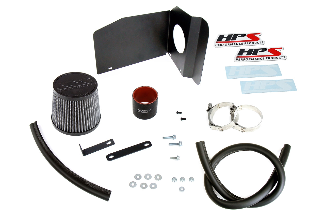 HPS Performance Air Intake Kit with Heat Shield, Polished, 827-708P