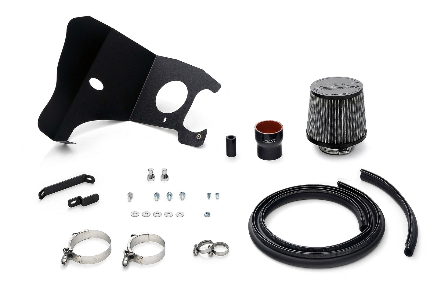 HPS Performance Air Intake Kit with Heat Shield, Red, 827-709R