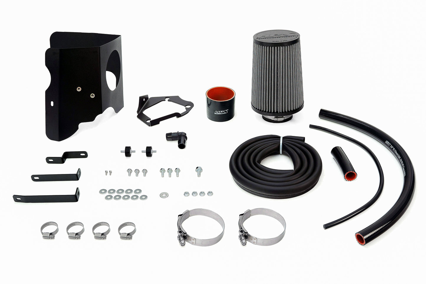 HPS Performance Air Intake Kit with Heat Shield, Black, 827-718WB