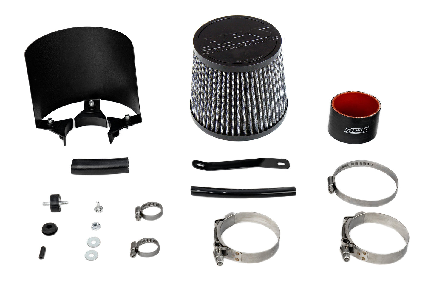 HPS Performance Air Intake Kit with Heat Shield, Polished, 827-724P