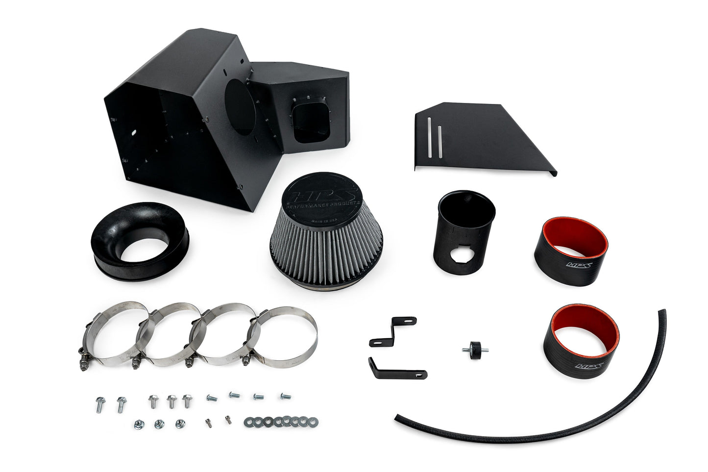 HPS Performance Air Intake Kit with Heat Shield, Red, 827-728R