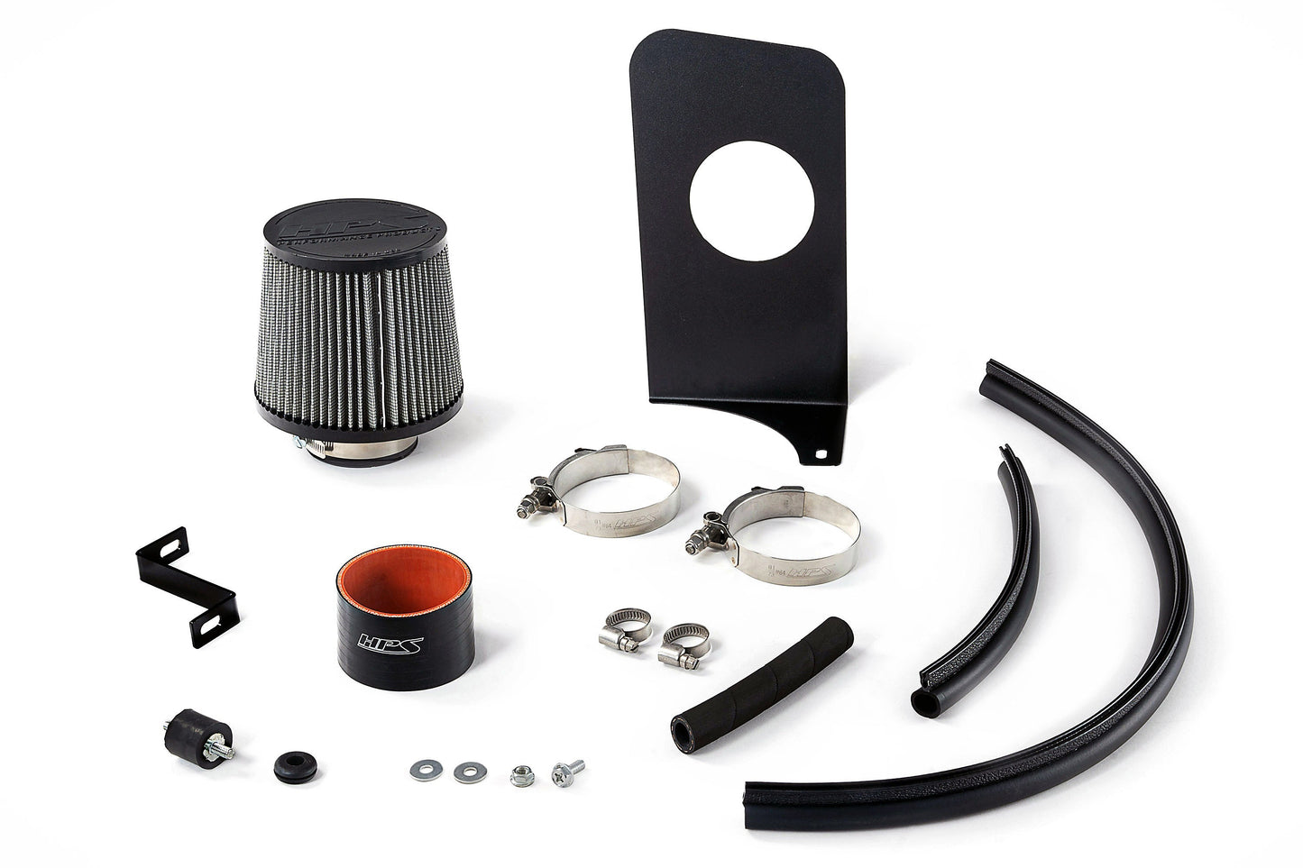 HPS Performance Air Intake Kit with Heat Shield, Polished, 827-737P