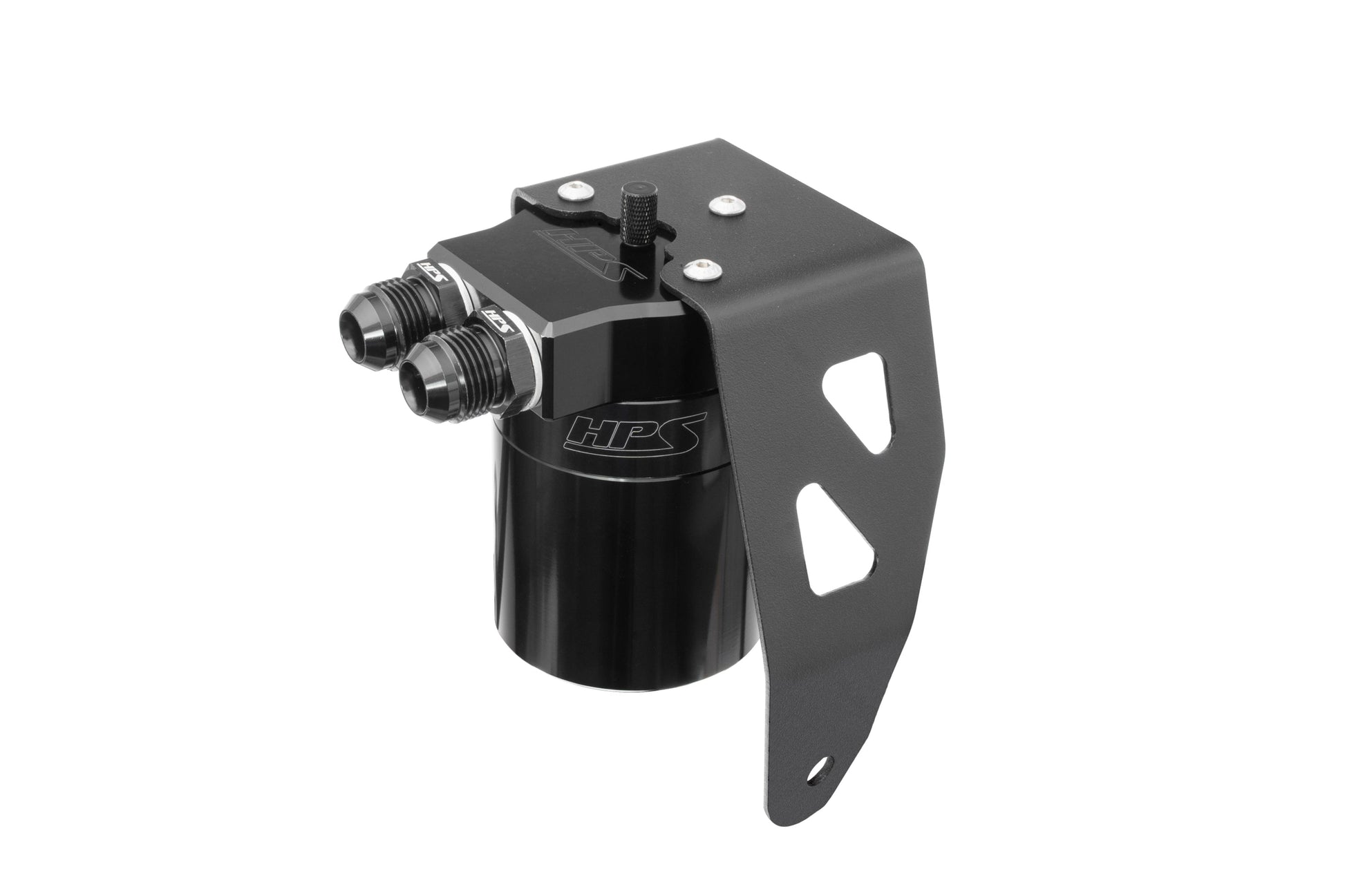 HPS Performance Billet Aluminum Oil Catch Can Kit Black 860-024