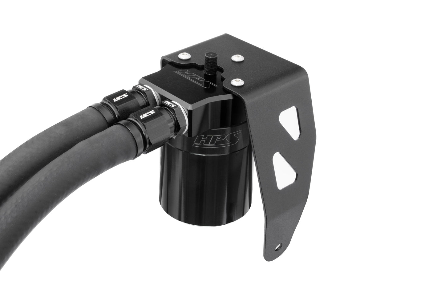 HPS Performance Billet Aluminum Oil Catch Can Kit, Black, 860-024