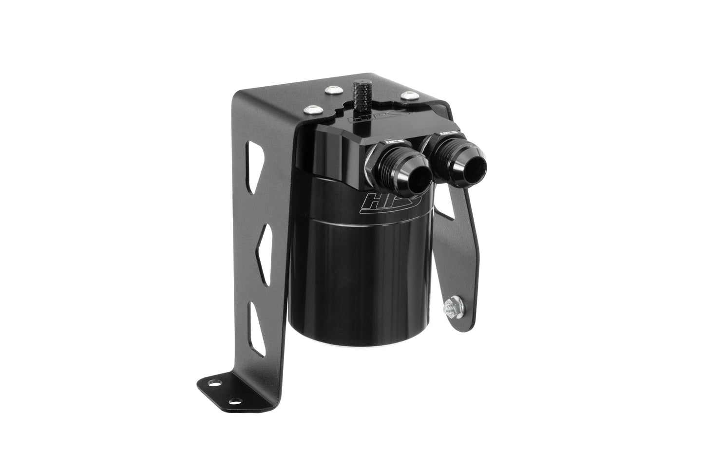 HPS Performance Billet Aluminum Oil Catch Can Kit, Black, 860-024