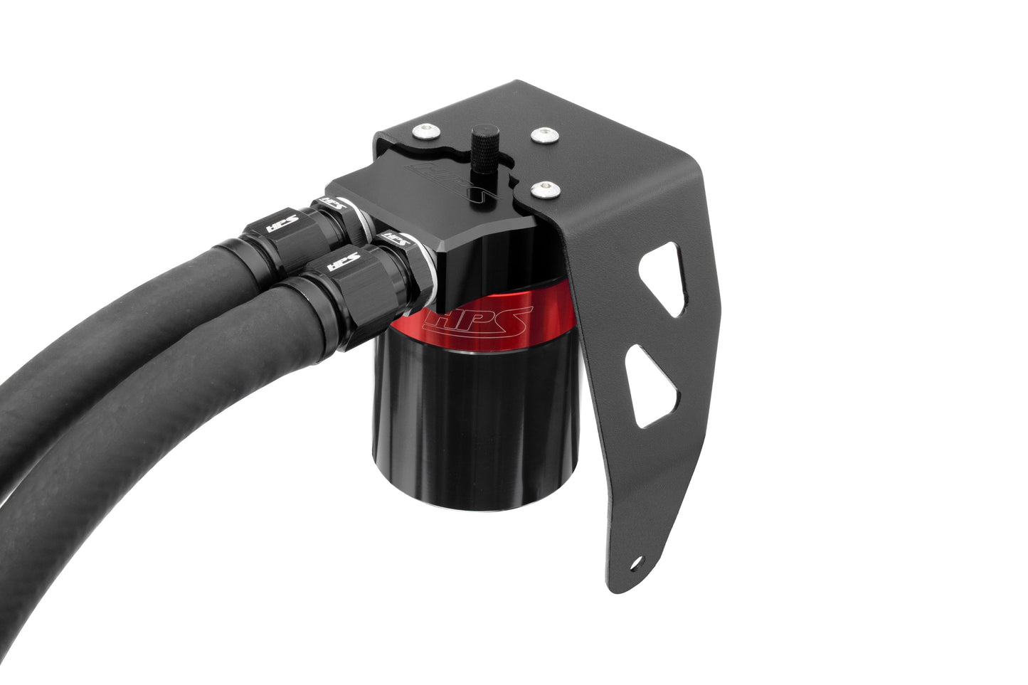 HPS Performance Billet Aluminum Oil Catch Can Kit, Red, 860-024