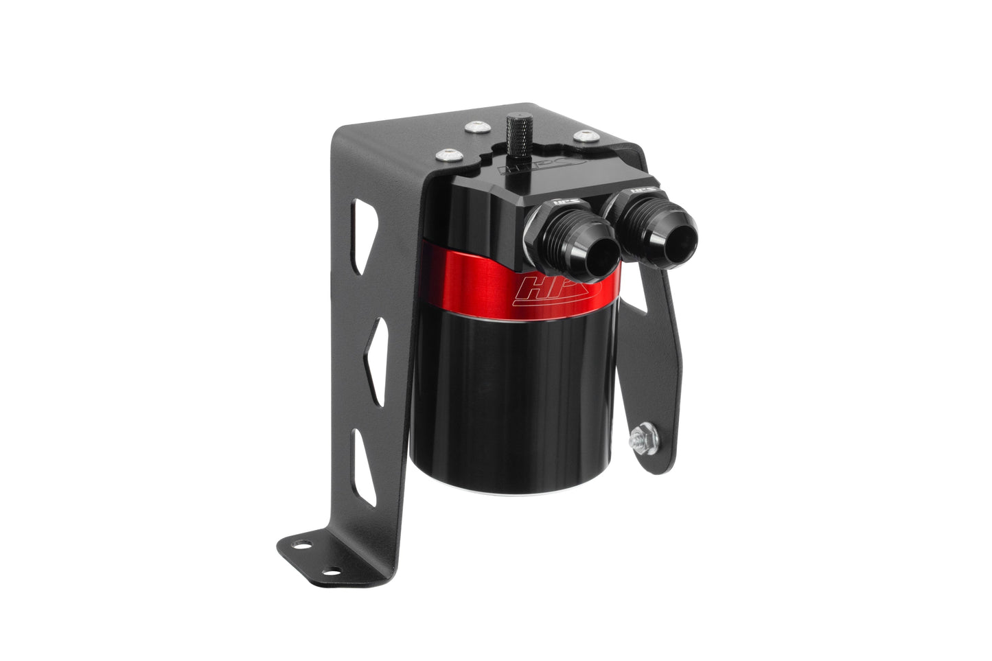 HPS Performance Billet Aluminum Oil Catch Can Kit, Red, 860-024