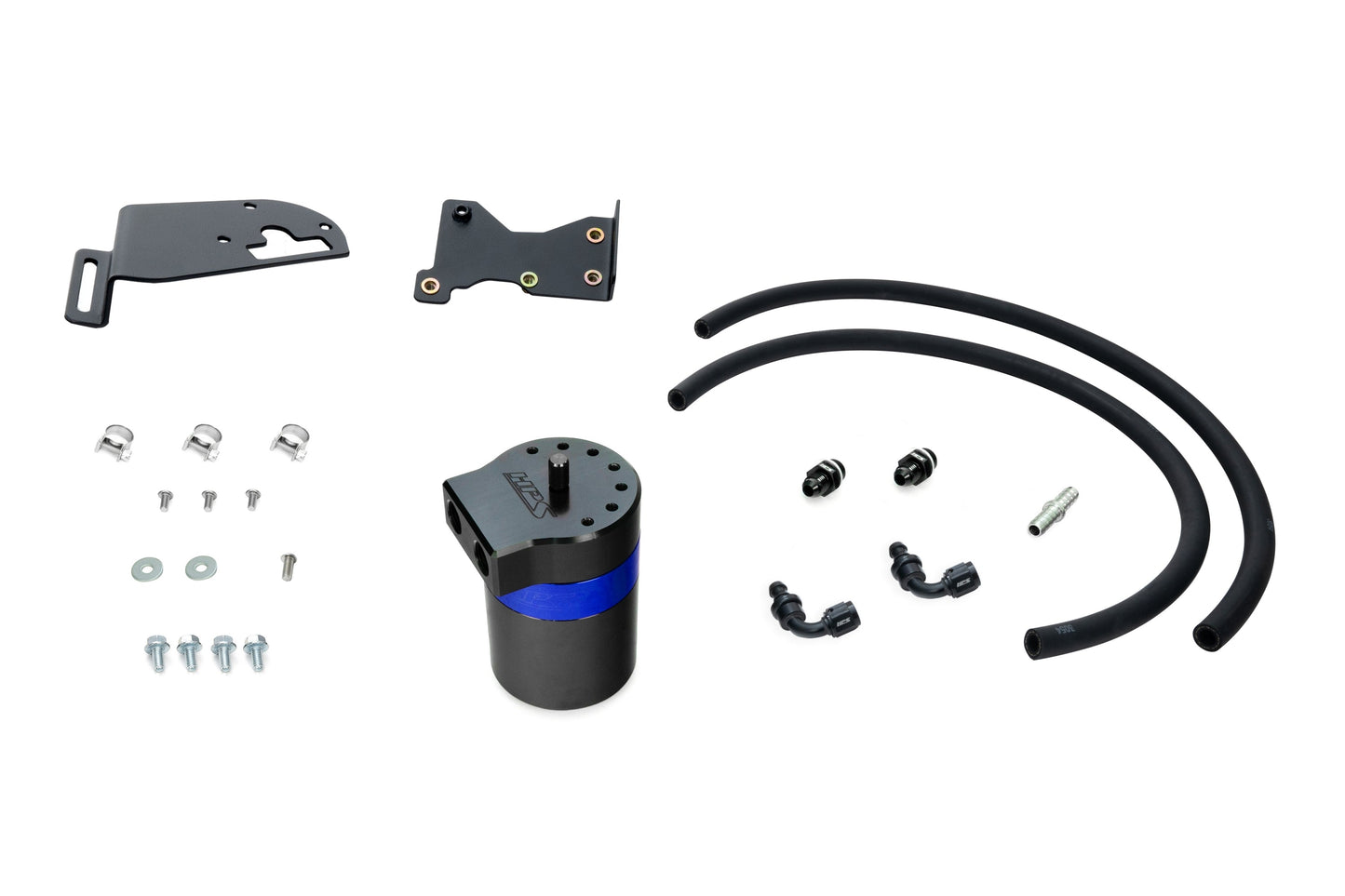 HPS Performance Billet Aluminum Oil Catch Can Kit, Blue, 860-025