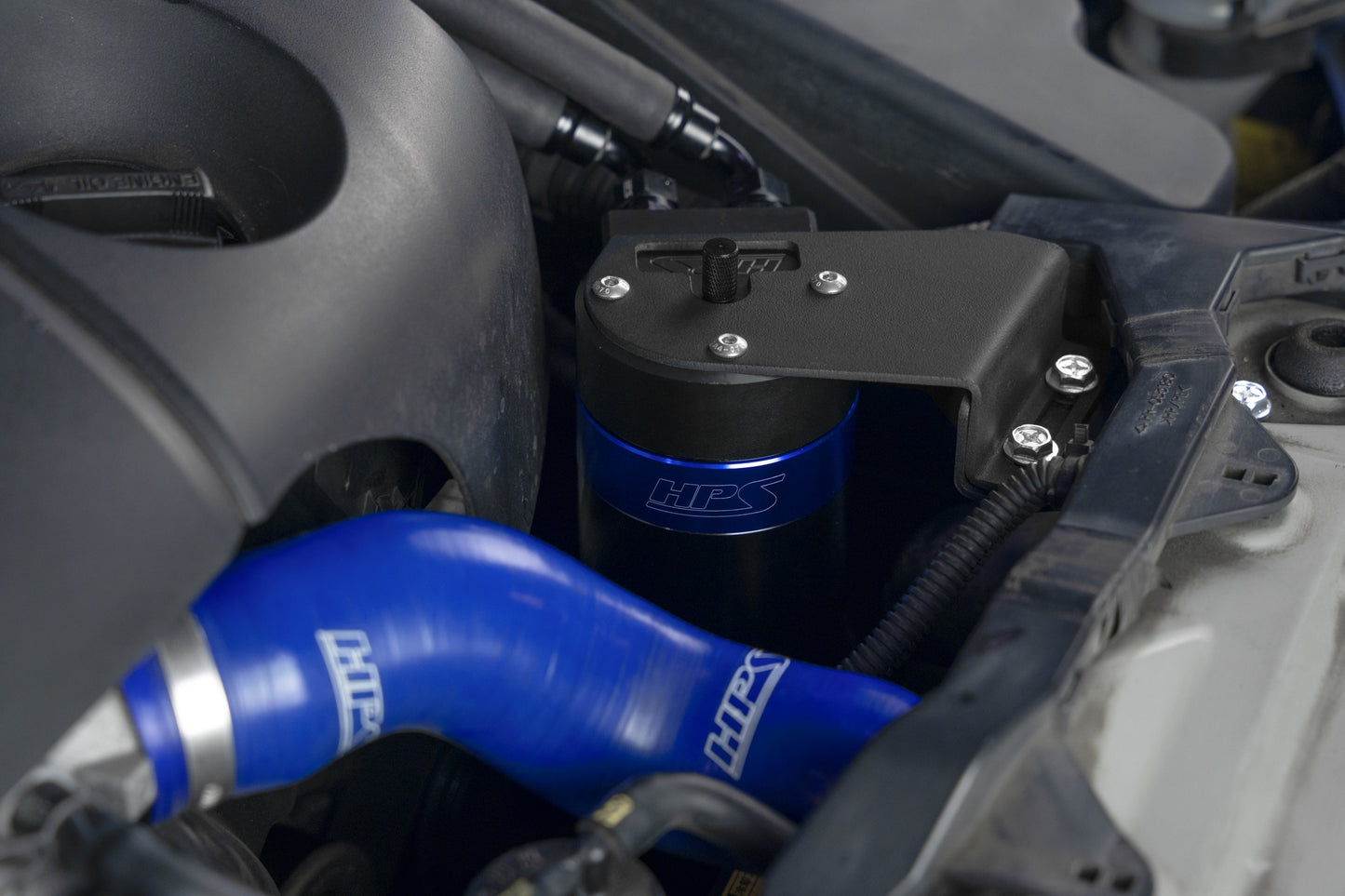 HPS Performance Billet Aluminum Oil Catch Can Kit, Blue, 860-025