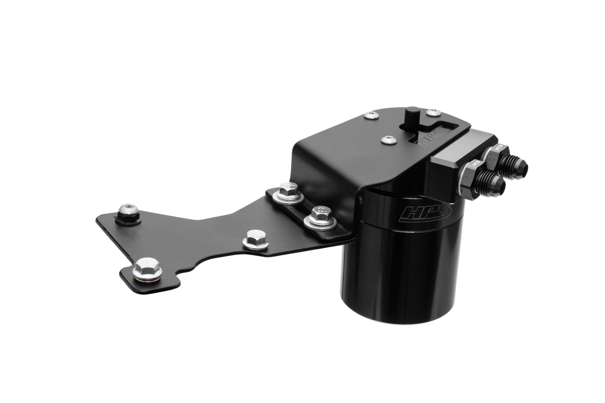 HPS Performance Billet Aluminum Oil Catch Can Kit Black 860-025