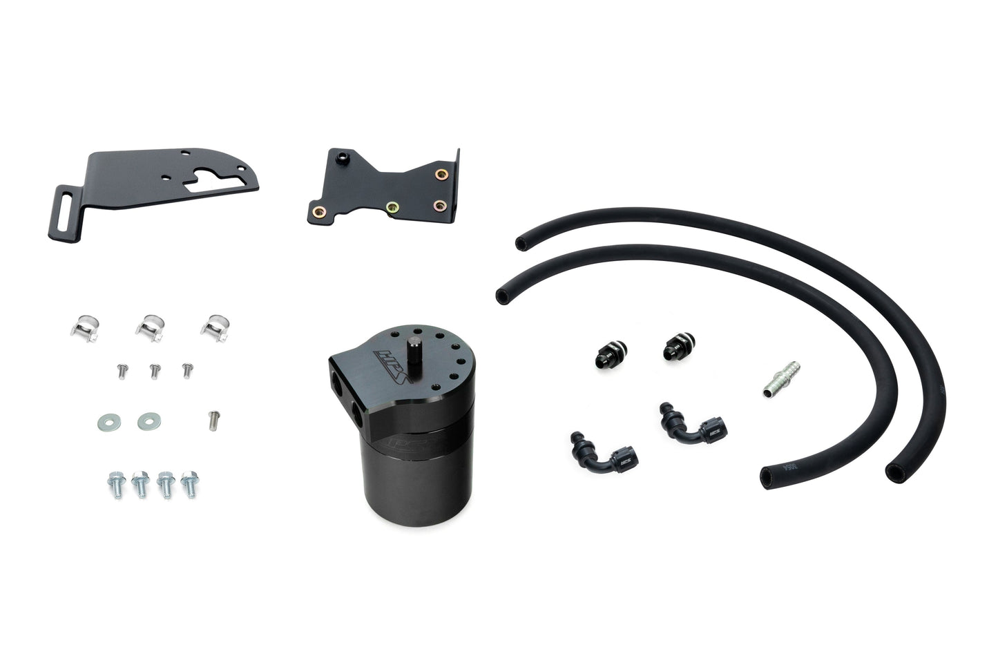 HPS Performance Billet Aluminum Oil Catch Can Kit, Black, 860-025