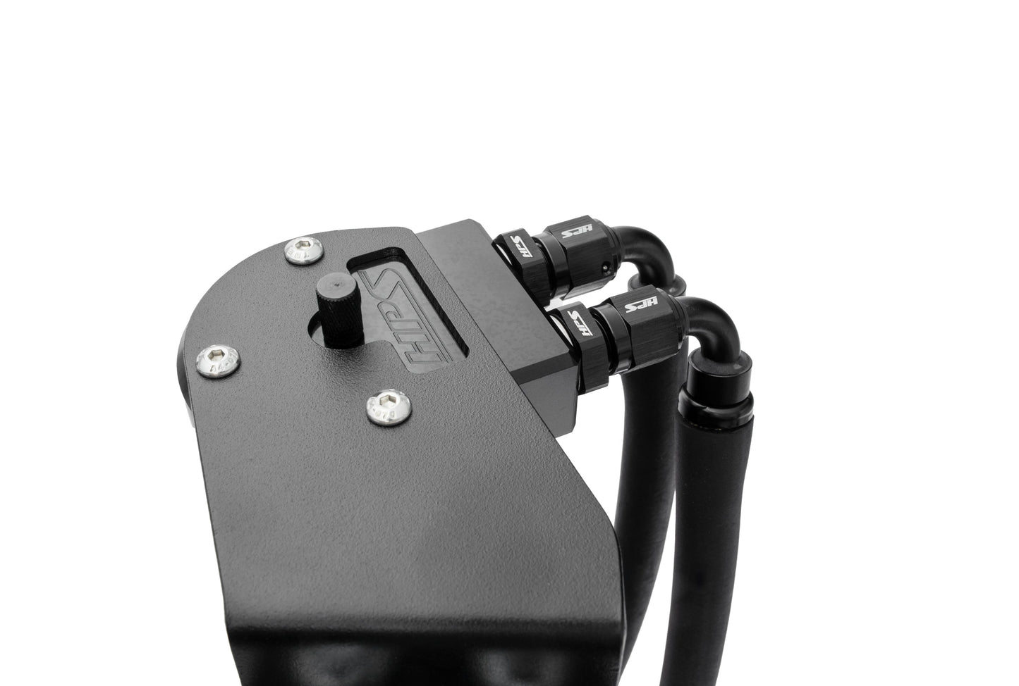 HPS Performance Billet Aluminum Oil Catch Can Kit, Black, 860-025