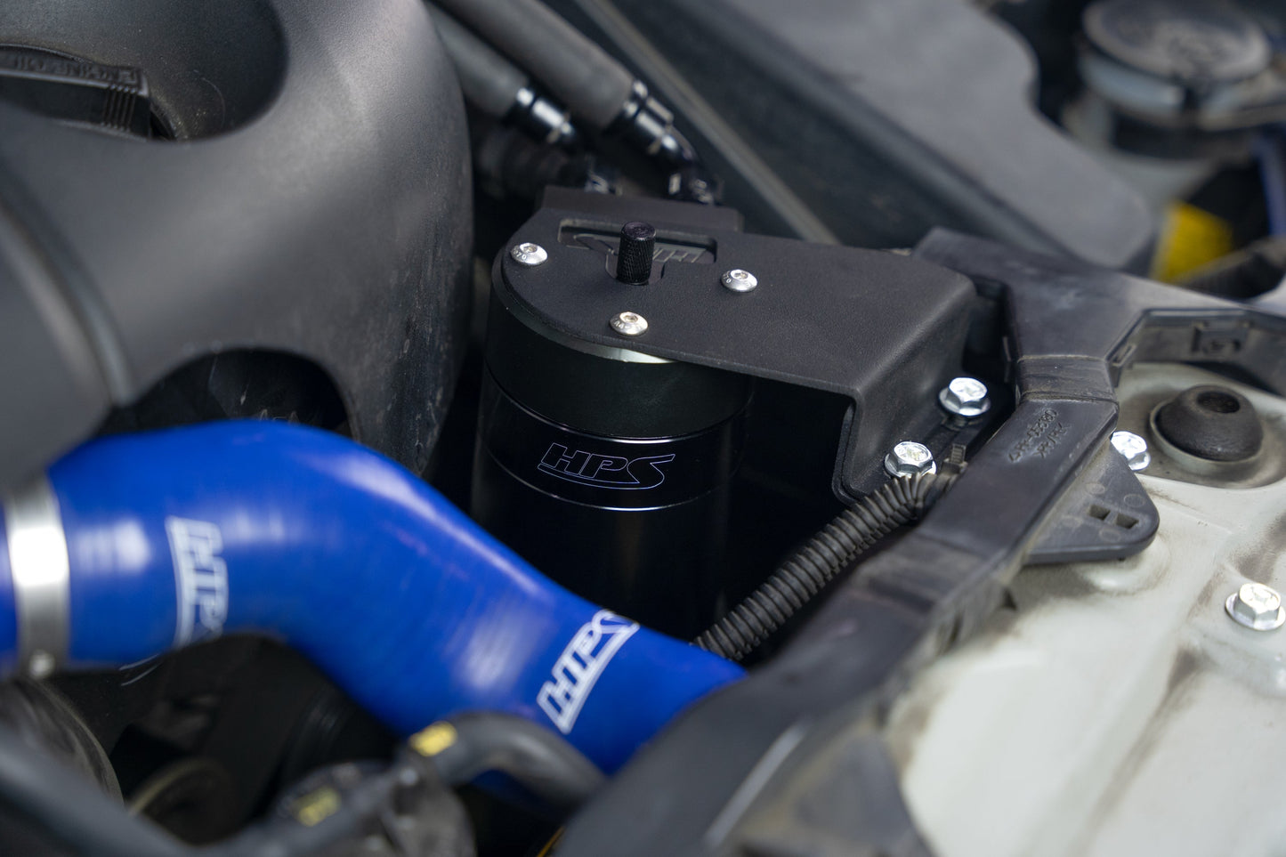 HPS Performance Billet Aluminum Oil Catch Can Kit, Black, 860-025