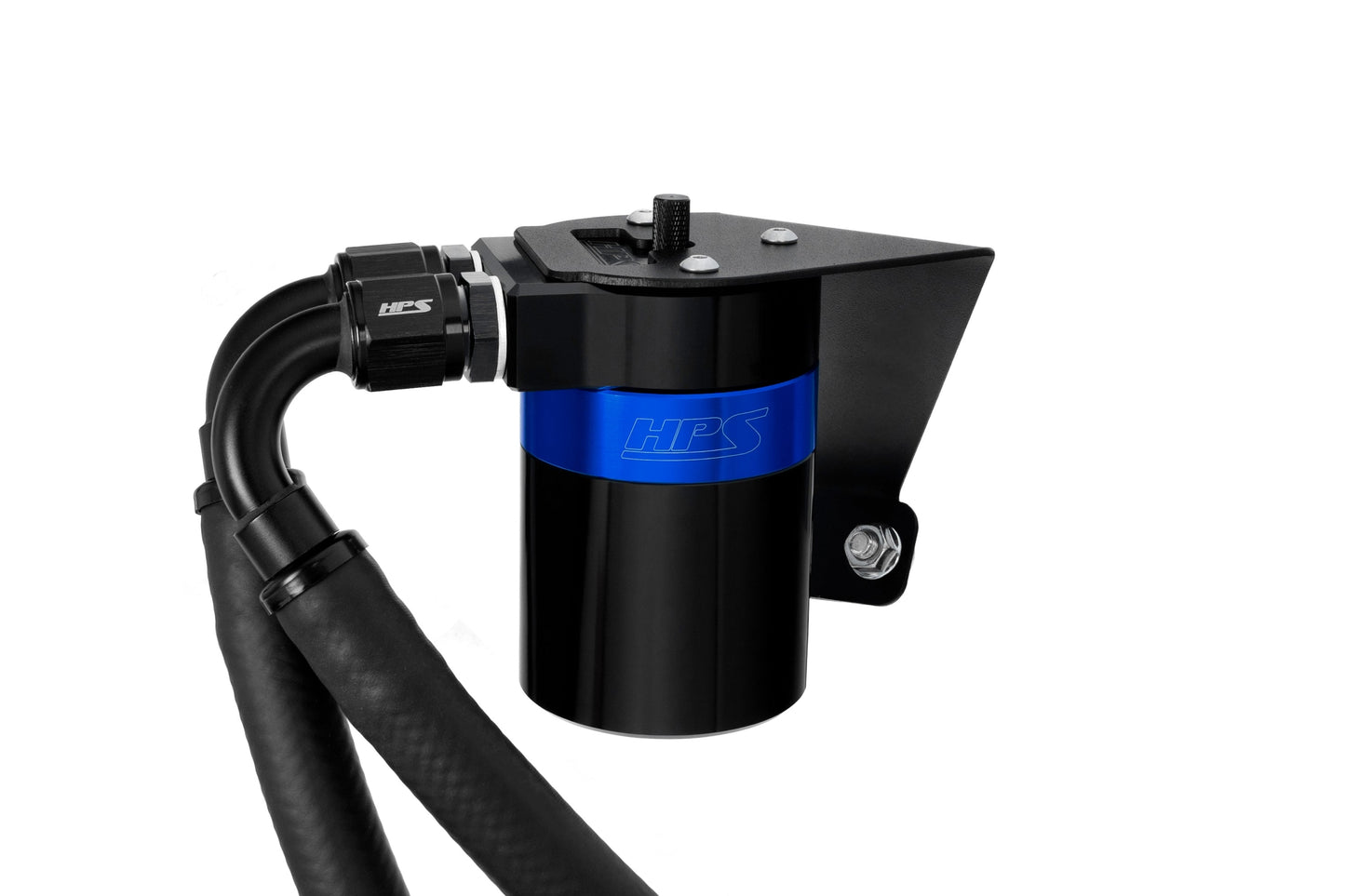 HPS Performance Billet Aluminum Oil Catch Can Kit, Blue, 860-030BL