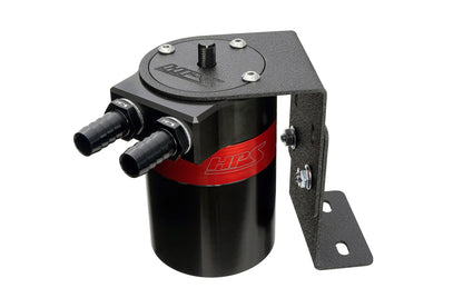 HPS Performance Aluminum Oil Catch Can Kit with 3/8 inch Barb Adapters and Rubber Hoses 861-501