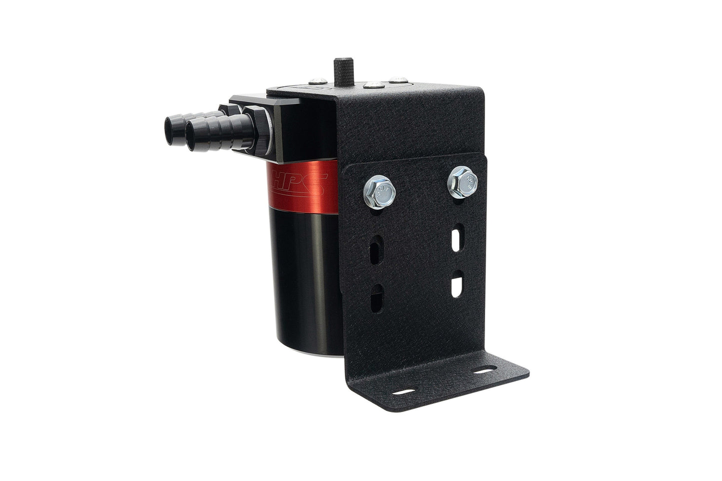 HPS Performance Aluminum Oil Catch Can Kit with 1/2" Barb Adapters and Rubber Hoses, 861-502