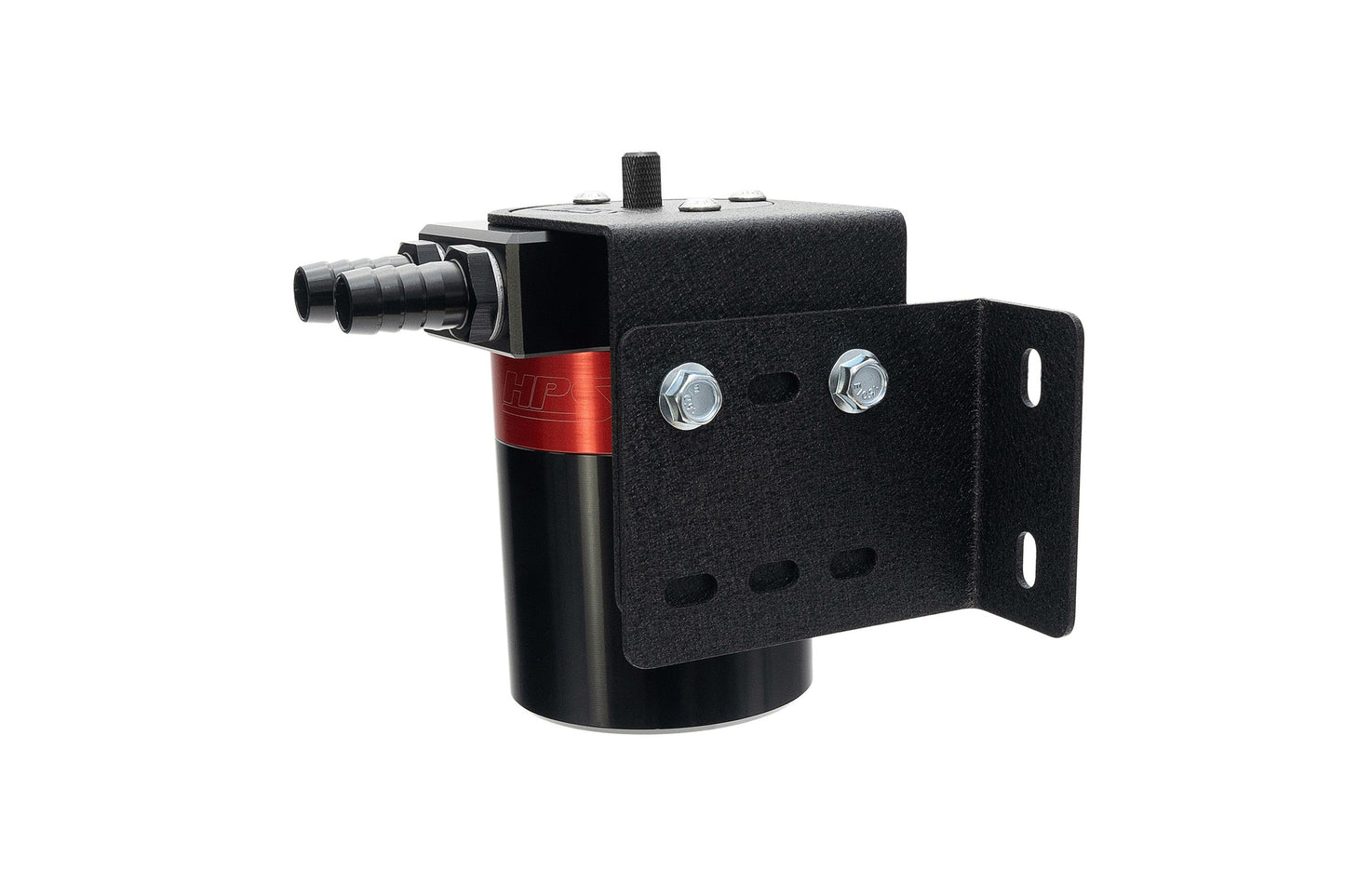 HPS Performance Aluminum Oil Catch Can Kit with 1/2" Barb Adapters and Rubber Hoses, 861-502