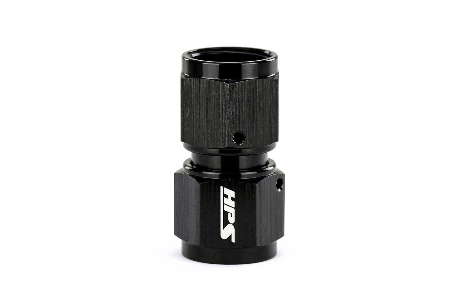 HPS Performance Straight -8 AN Female to Female Swivel Coupling Adapter Aluminum Black