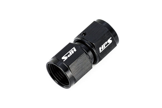 HPS Performance Straight -4 AN Female to Female Swivel Coupling Adapter, Aluminum, Black