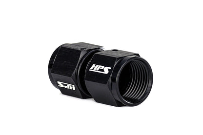 HPS Performance Straight -4 AN Female to Female Swivel Coupling Adapter, Aluminum, Black
