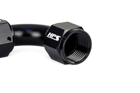 HPS Performance 90 Degree -10 AN Female to Female Swivel Coupling Adapter, Aluminum, Black