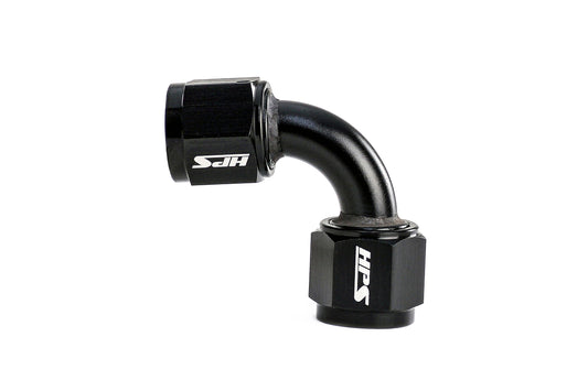 HPS Performance 90 Degree -10 AN Female to Female Swivel Coupling Adapter Aluminum Black
