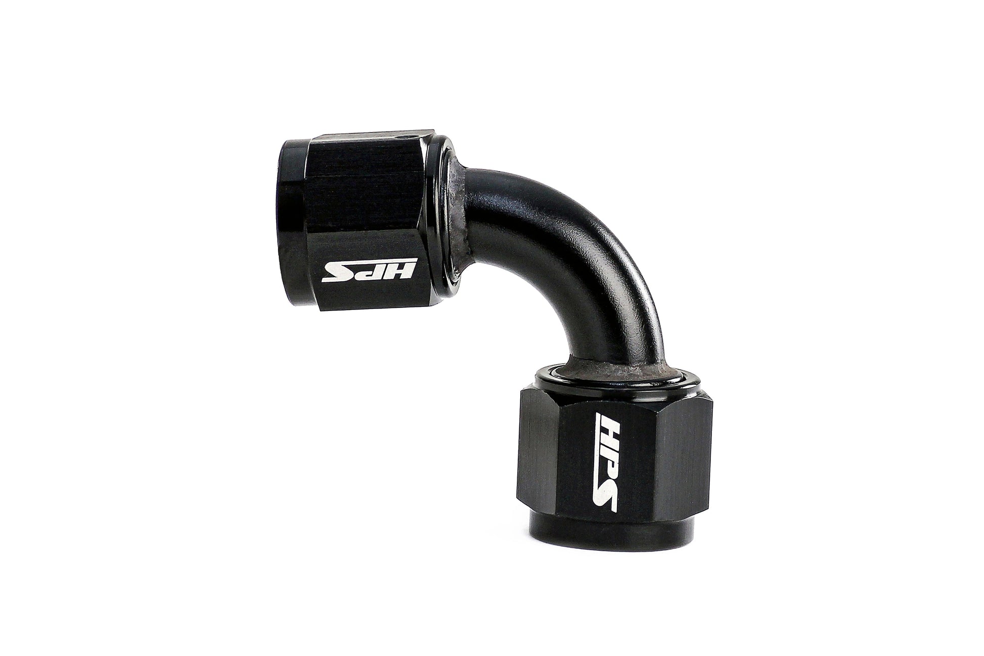 HPS Performance 90 Degree -4 AN Female to Female Swivel Coupling Adapter Aluminum Black