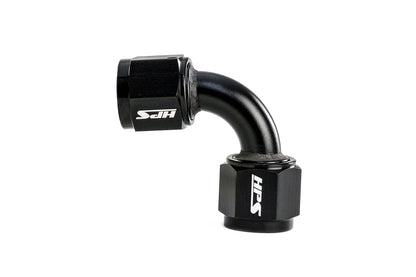 HPS Performance 90 Degree -6 AN Female to Female Swivel Coupling Adapter Aluminum Black