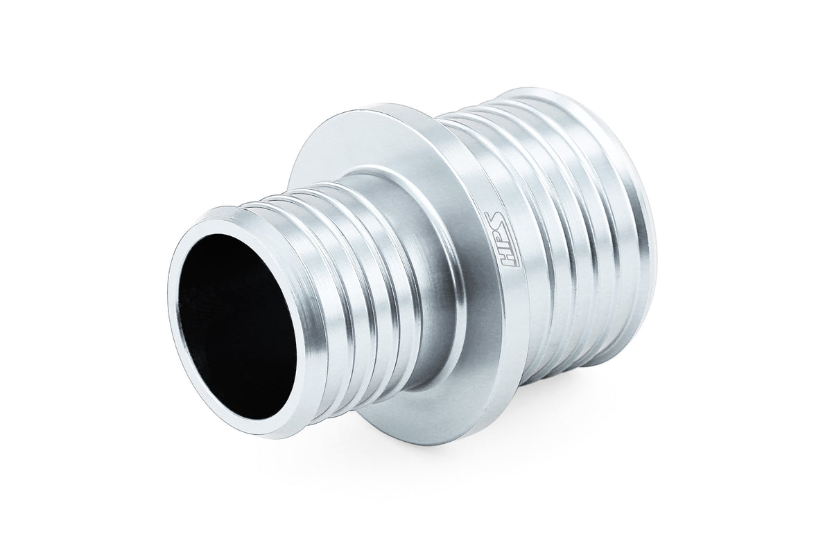 HPS 1 inch - 1-1/8 inch 25mm - 28mm Billet 6061 Aluminum Joiner Hose Union Connector Silver