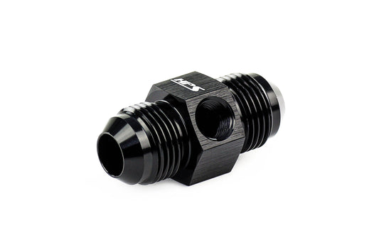 HPS Performance -12 AN Male to Male Adapter with 1/8" NPT Female Port, Aluminum, Black