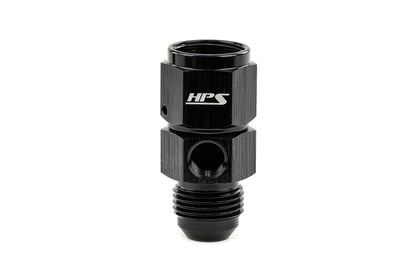 HPS Performance -6 AN Male to Female Fuel Pressure Gauge Adapter with 1/8 inch NPT Female Port Aluminum Black