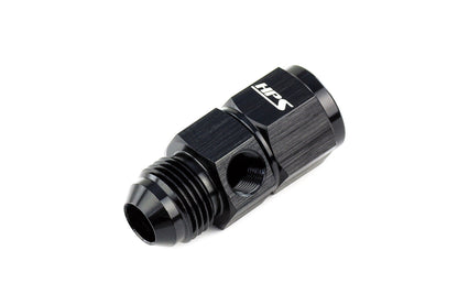 HPS Performance -4 AN Male to Female Fuel Pressure Gauge Adapter with 1/8" NPT Female Port, Aluminum, Black
