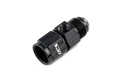 HPS Performance -6 AN Male to Female Fuel Pressure Gauge Adapter with 1/8" NPT Female Port, Aluminum, Black