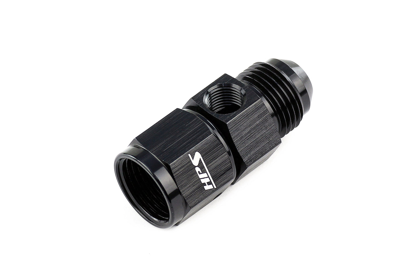 HPS Performance -4 AN Male to Female Fuel Pressure Gauge Adapter with 1/8" NPT Female Port, Aluminum, Black