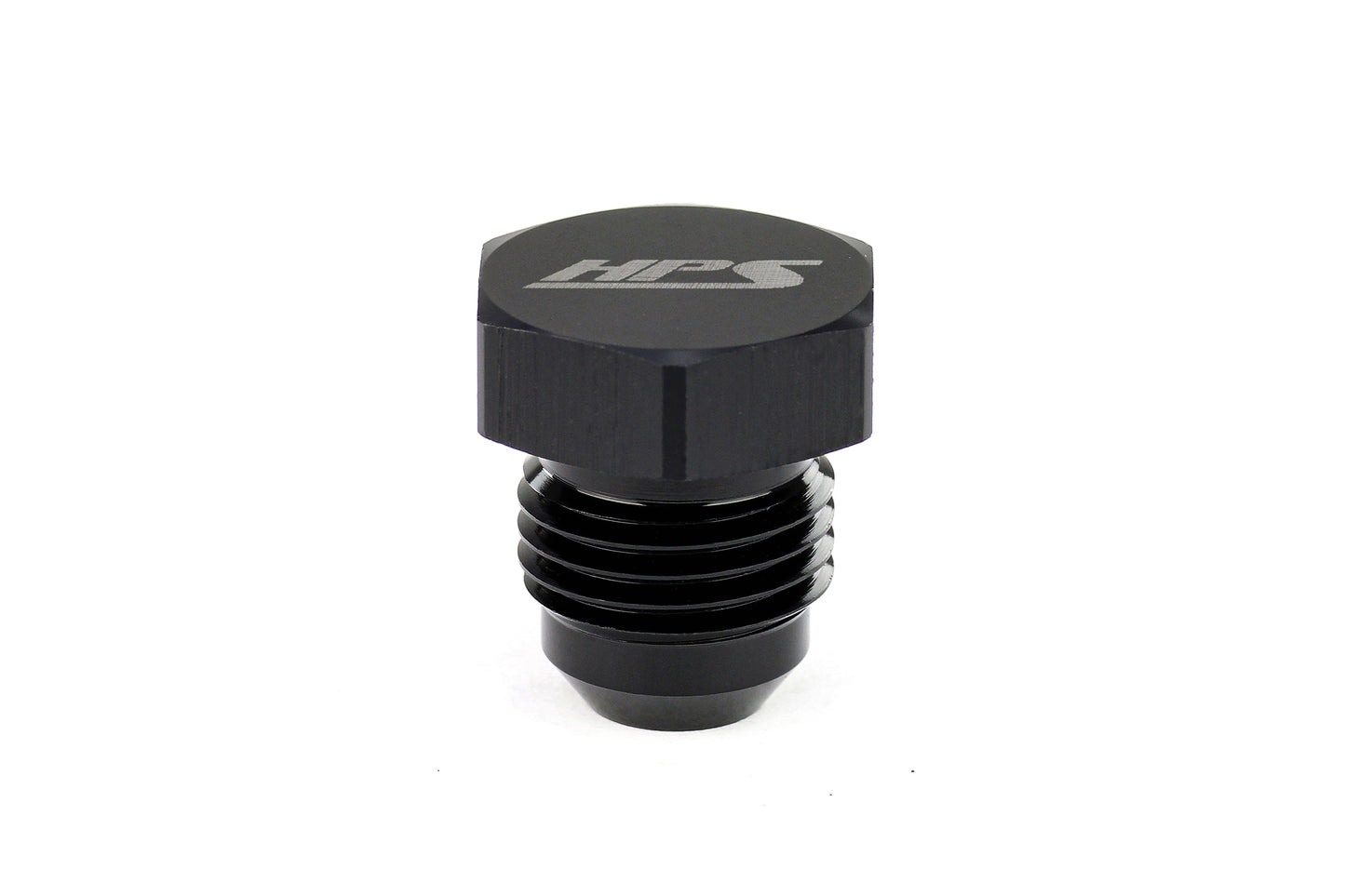 HPS Performance -12 AN Fittings Plug, AN Male 37 Degree Flare, Aluminum, Black