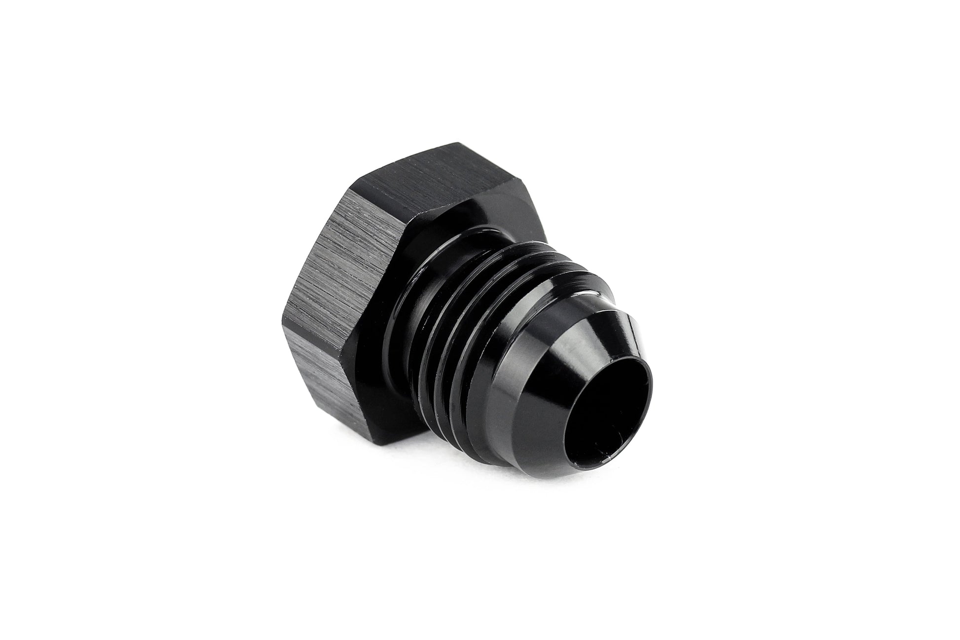 HPS Performance -6 AN Fittings Plug AN Male 37 Degree Flare Aluminum Black