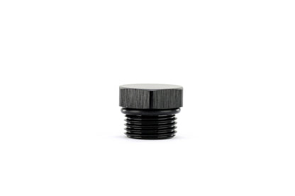 HPS Performance -16 AN Fittings Plug, Port Thread with O-Ring, Aluminum, Black