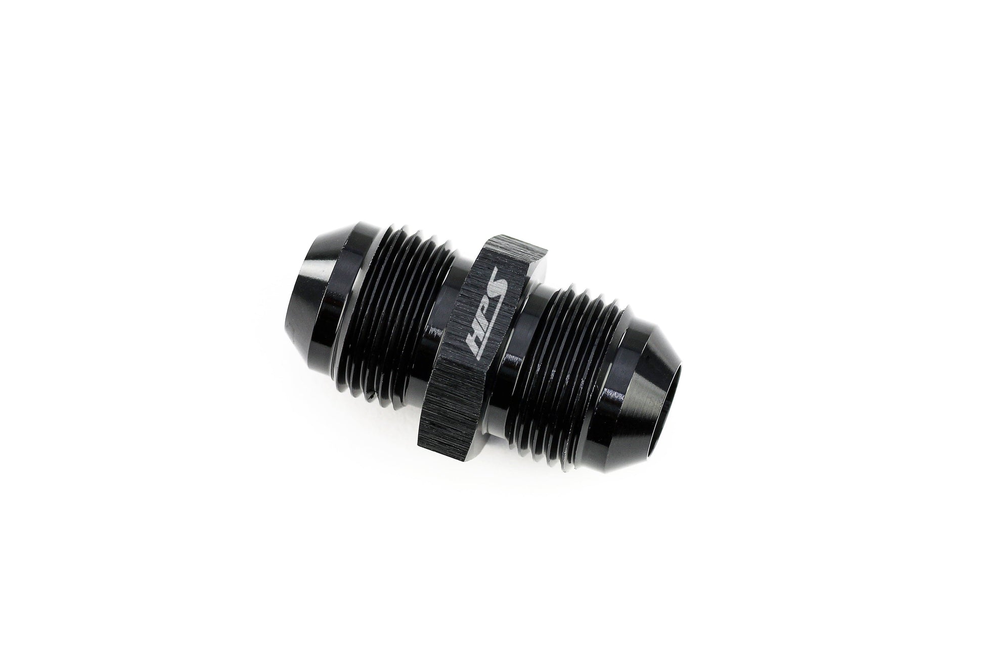 HPS Performance Straight -3 AN Male to Male Union Adapter Aluminum Black
