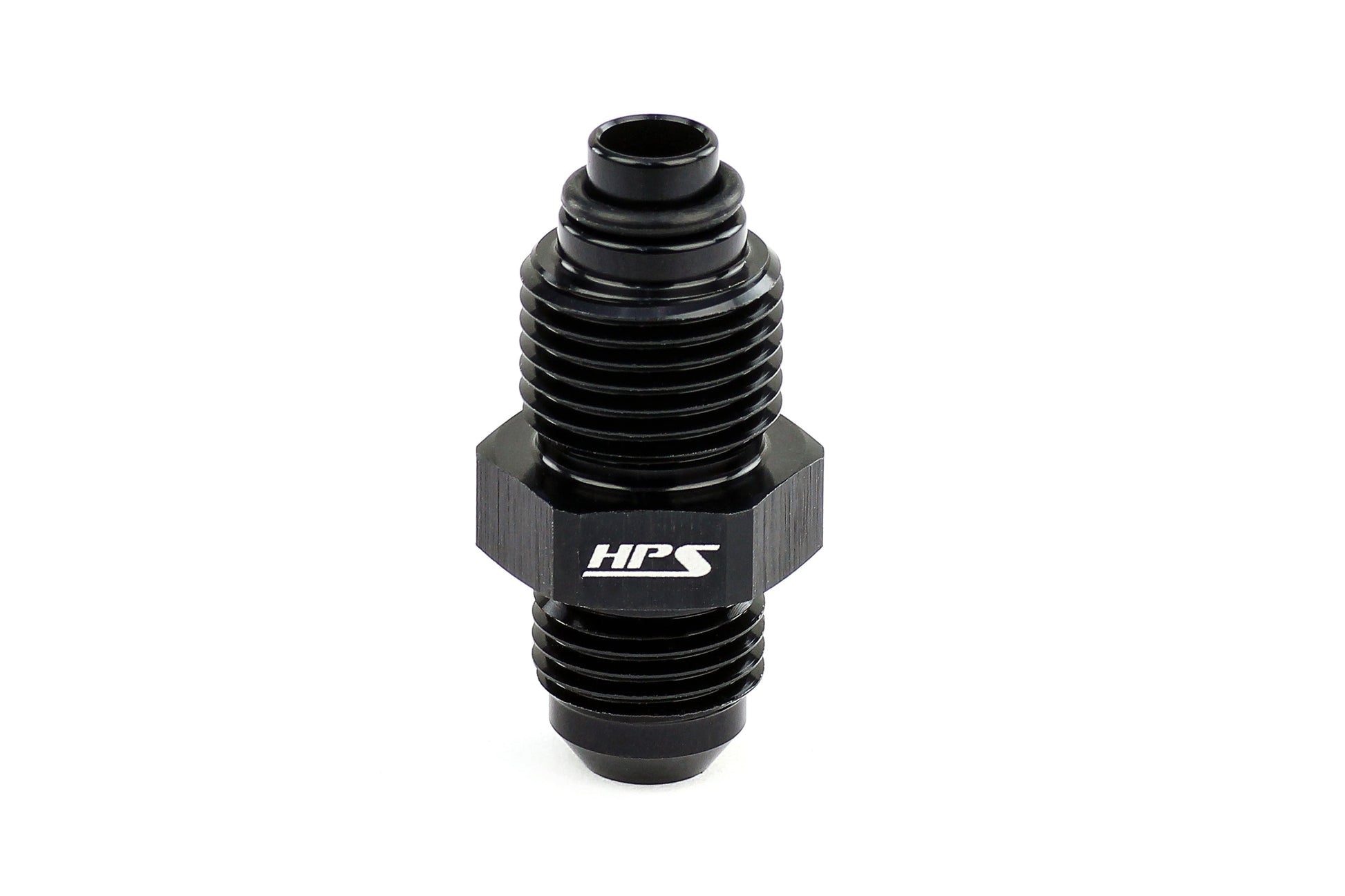 HPS Performance -6 AN to 1/2-20 Male to Inverted Flare Male Power Steering Adapter Aluminum Black