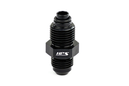 HPS Performance -6 AN to M18 x 1.5 Male to Metric Thread Male O-Ring Tip Adapter Aluminum Black
