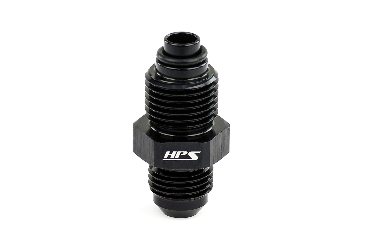 HPS Performance -6 AN to 5/8-18 Male to Inverted Flare Male Power Steering Adapter Aluminum Black