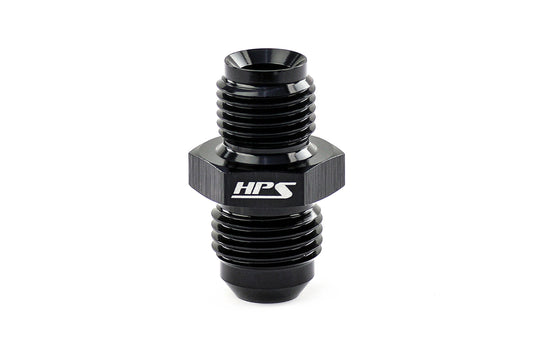 HPS Performance Straight -6 AN Flare to 1/2 inch NPT Adapter Aluminum Black