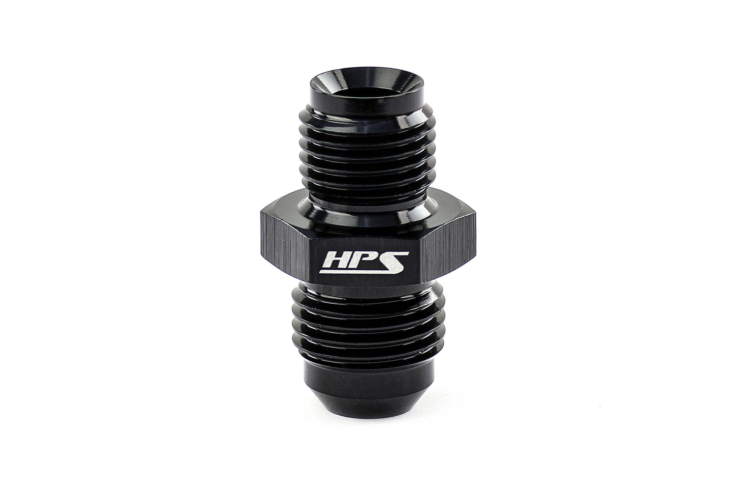 HPS Performance Straight -8 AN Flare to M14 x 1.25 Metric Adapter Aluminum Black